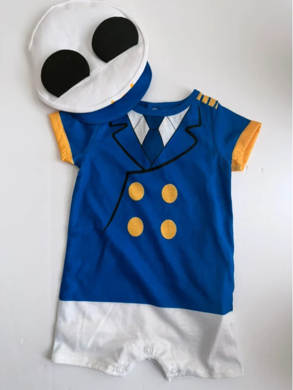 Disney Cruise Line Captain Mickey Mouse Baby Romper & Hat Set 6-9M